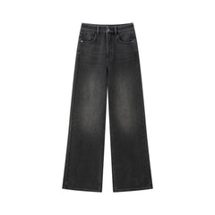 Women's Casual Denim High-Coverage Waistband Straight-Leg Pants