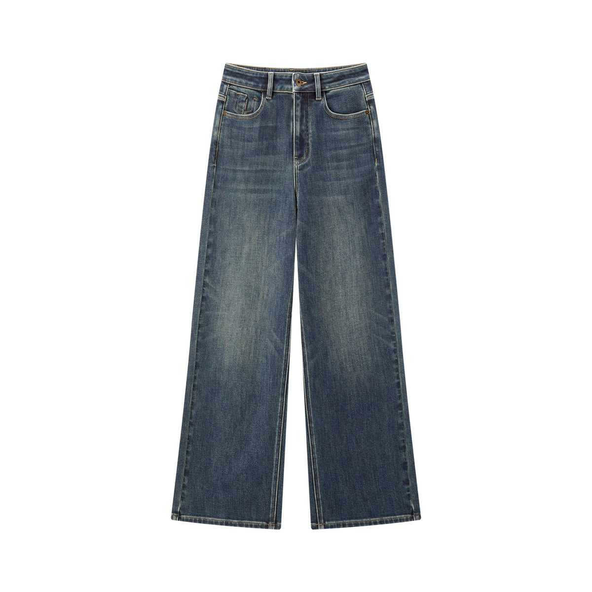 Women's Casual Denim High-Coverage Waistband Straight-Leg Pants