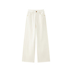 Women's Casual High-Rise Wide-Leg Plant-Dyed Jeans