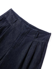 Women's High-Waist Wide-Leg Denim Shorts