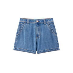 Women's High-Waist Wide-Leg Denim Shorts