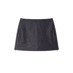 Women's Casual Lyocell High-Waist A-Line Short Skirt