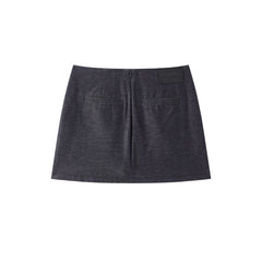 Women's Casual Lyocell High-Waist A-Line Short Skirt