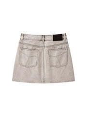 Women's Casual denim high-waist A-line short skirt