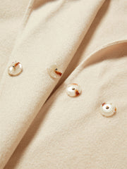 Women's Wool Coat with Detachable Fox Fur Cuffs