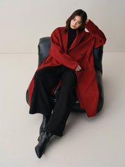 Women's Oversized Extra-Long Wool Coat with Belt
