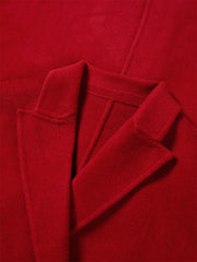 Women's Oversized Extra-Long Wool Coat with Belt