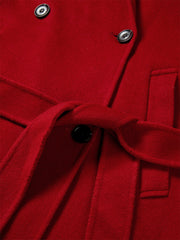 Women's Oversized Extra-Long Wool Coat with Belt