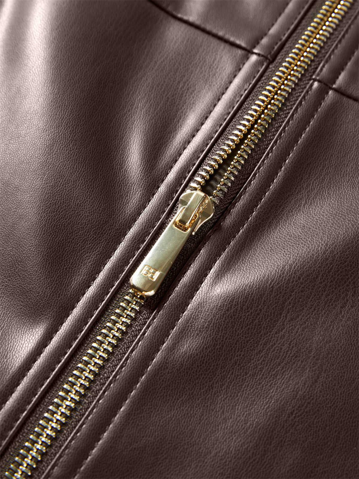 Women's Cropped Stand-Collar Moto PU Jacket