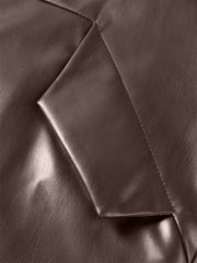 Women's Cropped Stand-Collar Moto PU Jacket