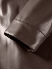 Women's Cropped Stand-Collar Moto PU Jacket