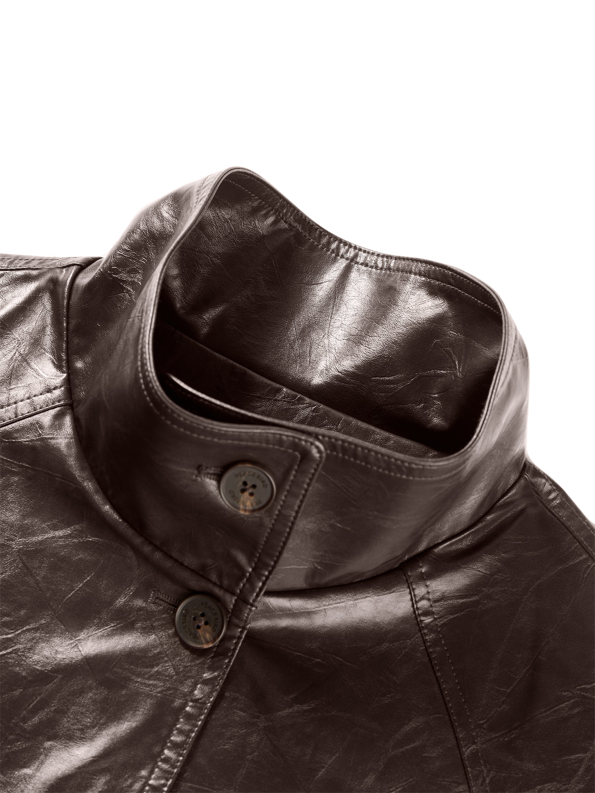Women's Trench-Style Waxed PU Jacket