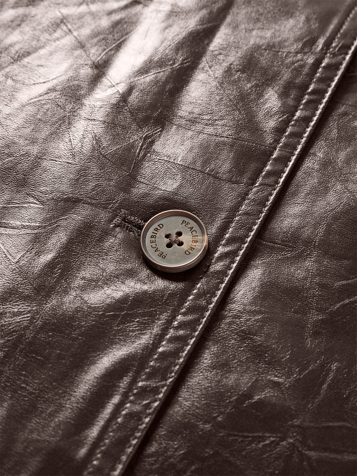 Women's Trench-Style Waxed PU Jacket