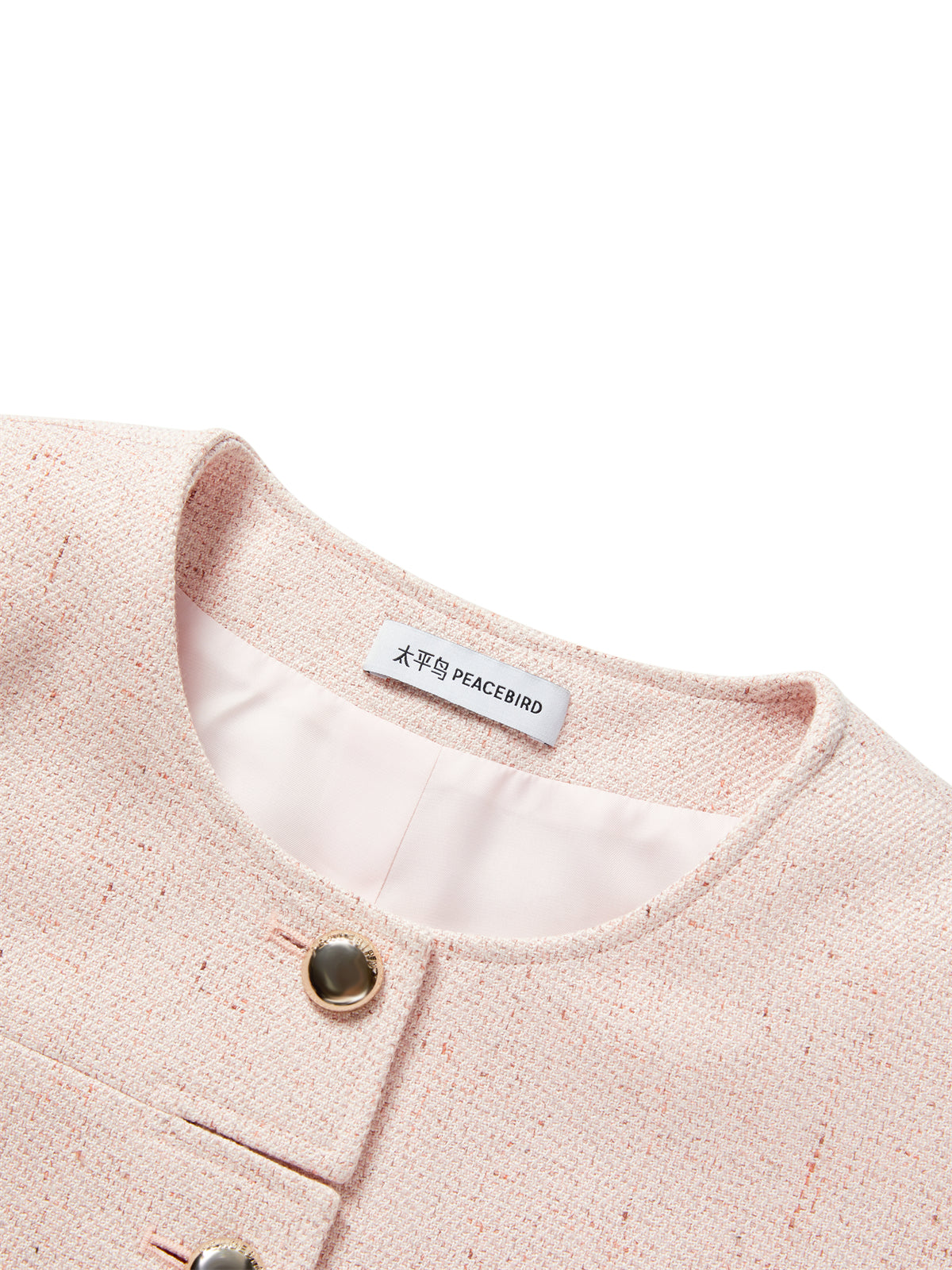Women's Pink Tweed-Inspired Jacket