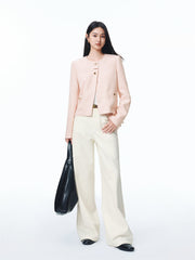 Women's Boxy Tweed-Inspired Jacket