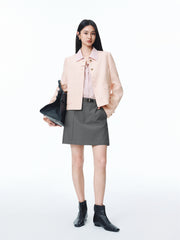 Women's Pink Tweed-Inspired Jacket