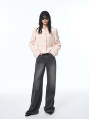 Women's Pink Tweed-Inspired Jacket