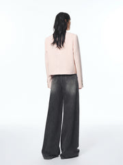 Women's Pink Tweed-Inspired Jacket