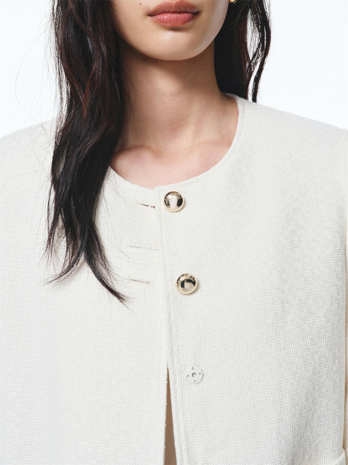 Women's Boxy Tweed-Inspired Jacket