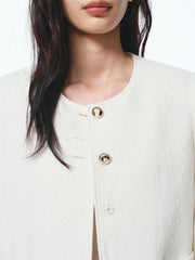 Women's Boxy Tweed-Inspired Jacket