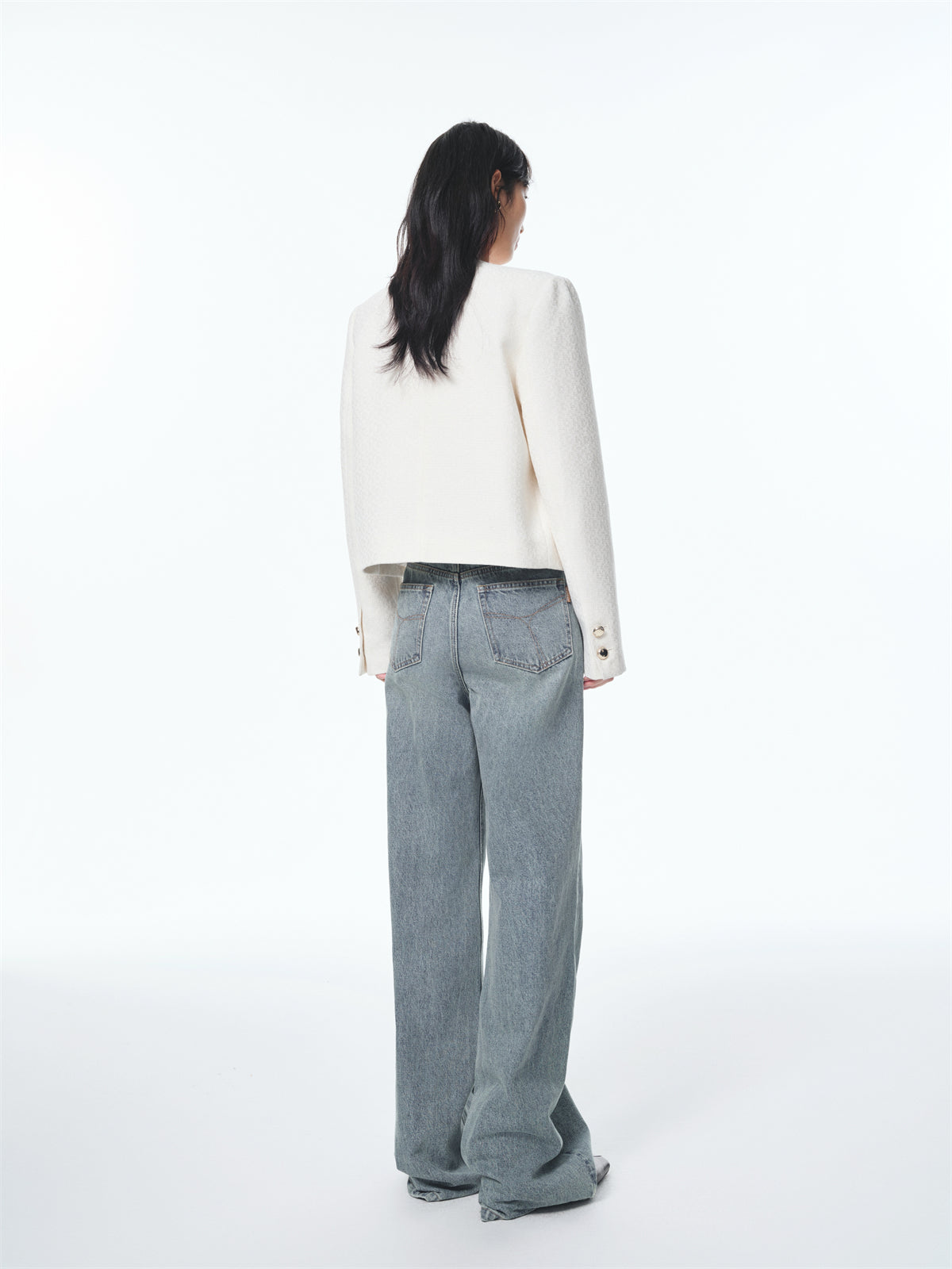 Women's Boxy Tweed-Inspired Jacket