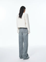 Women's Boxy Tweed-Inspired Jacket