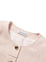 Women's Pink Tweed-Inspired Jacket
