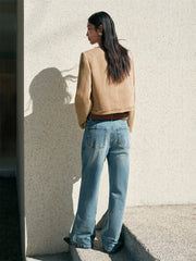 Women's Short Raw-Edge Tweed Jacket