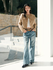 Women's Short Raw-Edge Tweed Jacket