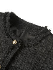 Women's Short Raw-Edge Tweed Jacket