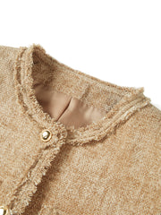 Women's Short Raw-Edge Tweed Jacket