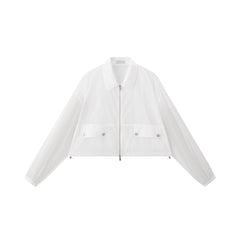 Women's Lightweight Cropped Jacket with Drawstring Hem