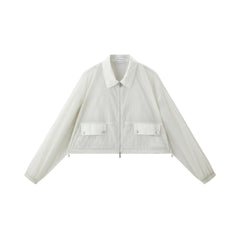 Women's Lightweight Cropped Jacket with Drawstring Hem