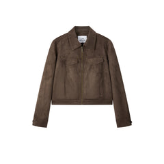 Women's Vintage Faux-Suede Cropped Jacket