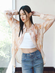 Women's Tie-Dye Sheer Chiffon Shirt