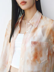 Women's Tie-Dye Sheer Chiffon Shirt