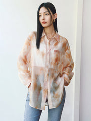 Women's Tie-Dye Sheer Chiffon Shirt