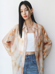 Women's Tie-Dye Sheer Chiffon Shirt