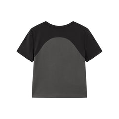 Women's Cropped Slim-Fit Contrast Paneled T-Shirt