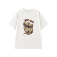 Women's Loose-Fit Cartoon Graphic T-Shirt