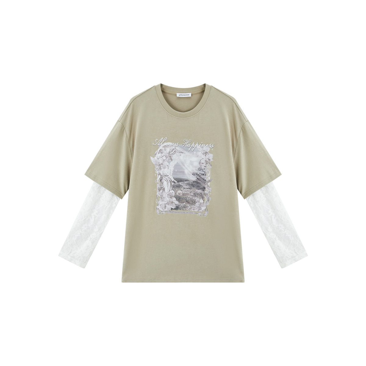 Women's Casual Lace-Spliced Long-Sleeve T-Shirt