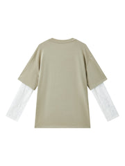 Women's Casual Lace-Spliced Long-Sleeve T-Shirt