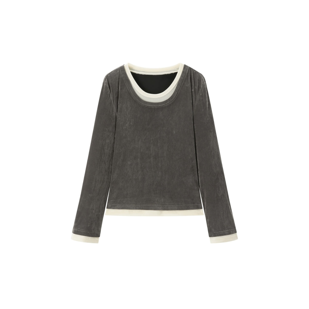 Women's Minimalist Two-in-One Color-Block  T-Shirt