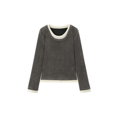 Women's Minimalist Two-in-One Color-Block  T-Shirt