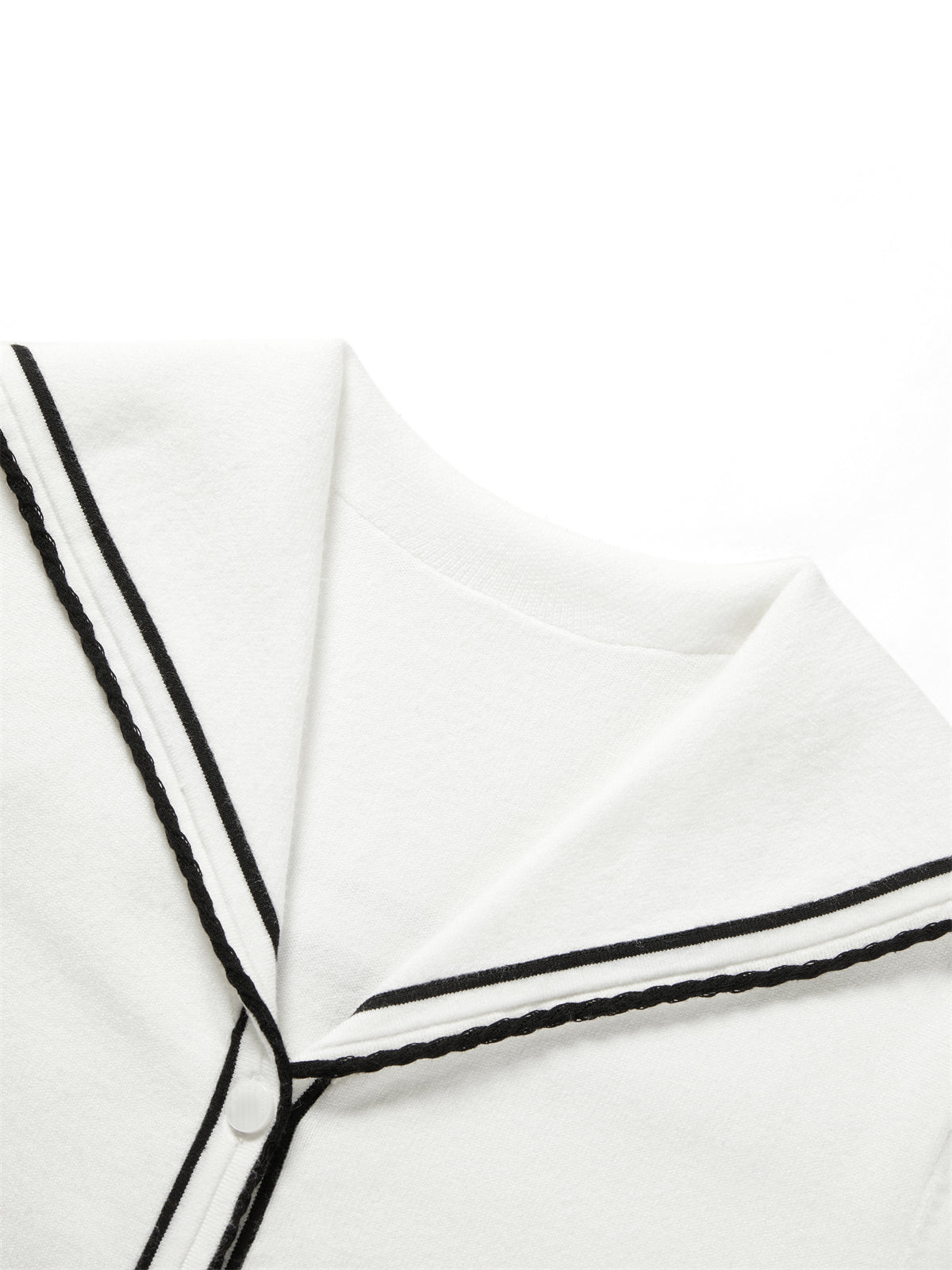 Women's Contrast Sailor-Collar Knit Cardigan