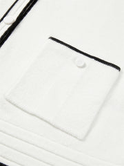 Women's Contrast Sailor-Collar Knit Cardigan
