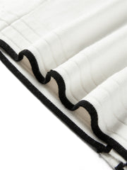 Women's Contrast Sailor-Collar Knit Cardigan