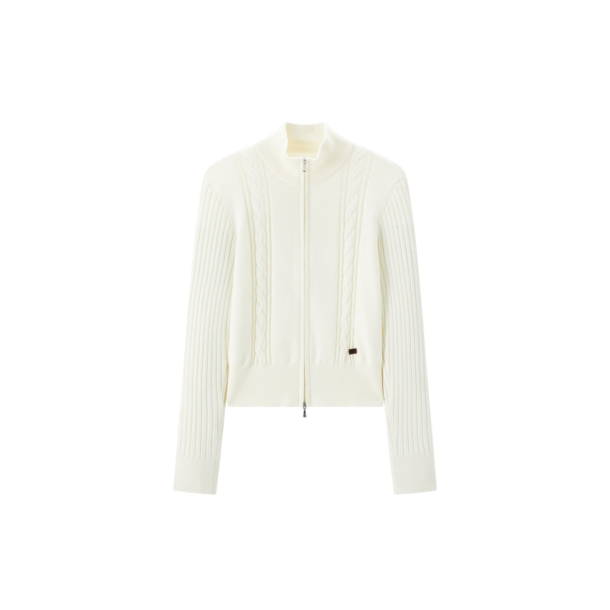 Women's Minimalist Cropped Cable-Knit Cardigan