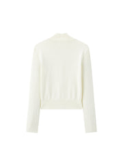 Women's Minimalist Cropped Cable-Knit Cardigan
