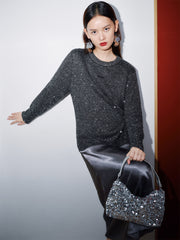 Women's Heavy Machinery-crafted Sequin Knit Pullover